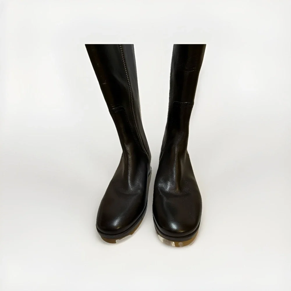 Michael Kors Fulton Harness Trail Black Mocha Brown Knee High Riding Boot 11 M